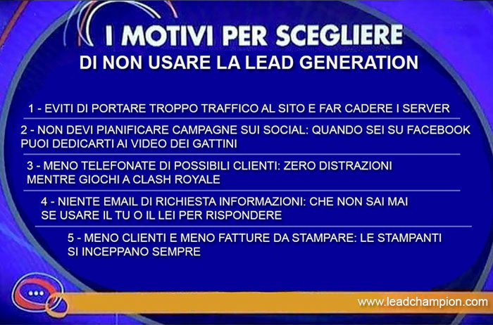 perché non usare la lead generation