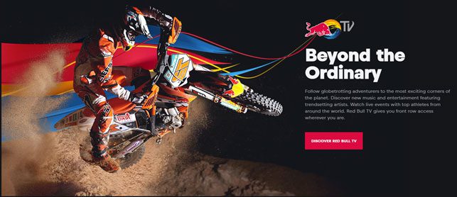 content marketing: Redbull TV e sito web