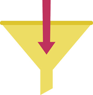 funnel imbuto lead generation lead generation. disegno che rappresenta il funnel, cioè la forma ad imbuto del processo