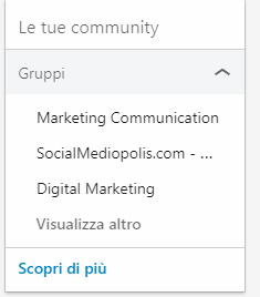 community e gruppi linkedin