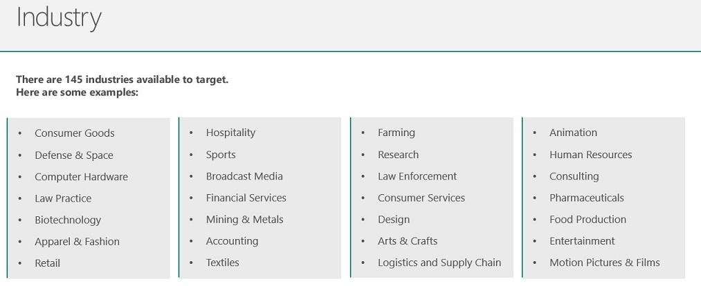 industry linkedin bing
