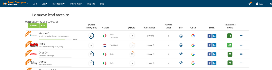 listato nuove